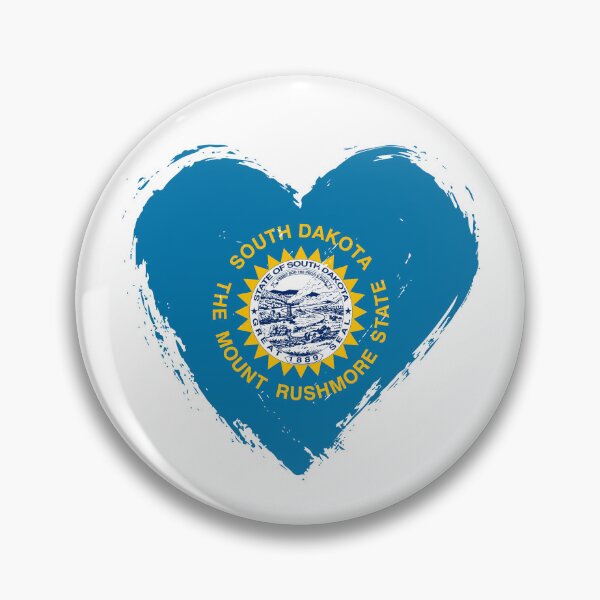 Item preview, Distressed South Dakota Flag Heart SD designed and sold by shitpostee.