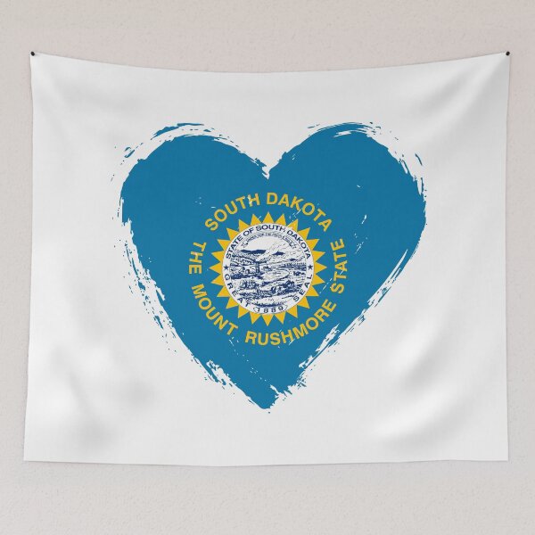 Item preview, Distressed South Dakota Flag Heart SD designed and sold by shitpostee.