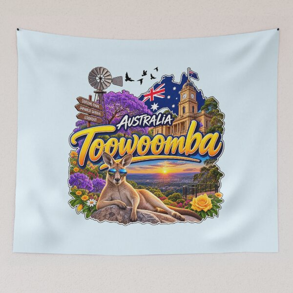 Item preview, Toowoomba Australia Vintage Travel Art – Queensland Garden City gift Men Woman Kids  designed and sold by Amelia ART G.