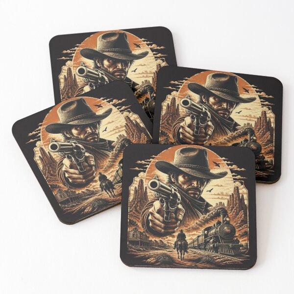 Item preview,  Wild West Outlaw Gunslinger Cowboy Steam Train Sunset designed and sold by AgnesB77.