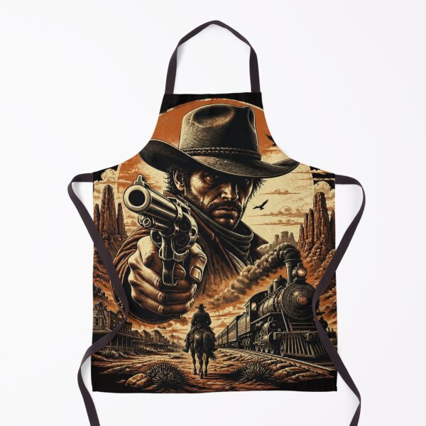 Item preview, Wild West Outlaw Gunslinger Cowboy Steam Train Sunset designed and sold by AgnesB77.
