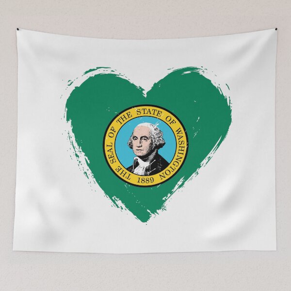 Item preview, Distressed Washington Flag Heart WA designed and sold by shitpostee.