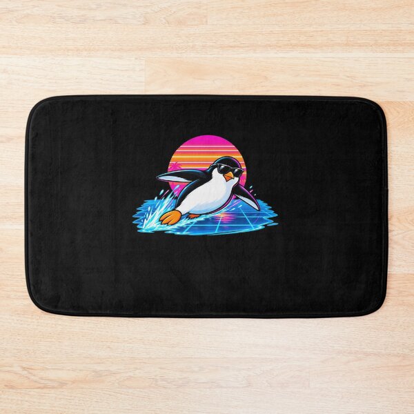 Item preview, Penguin Surfing Retro Sunset designed and sold by elderberry.