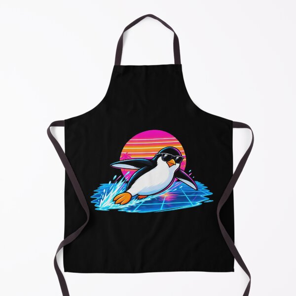 Item preview, Penguin Surfing Retro Sunset designed and sold by elderberry.