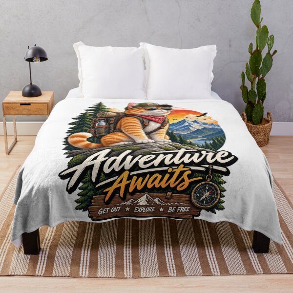 Item preview, Adventure Cat Hiking Vintage Outdoor Graphic – Funny Mountain Explorer Cat designed and sold by HAFIZ-DP.