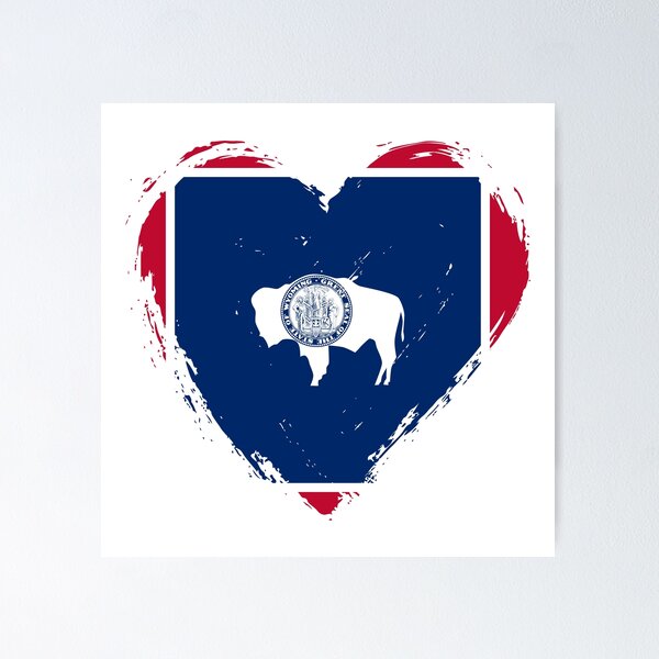 Item preview, Distressed Wyoming Flag Heart WY designed and sold by shitpostee.