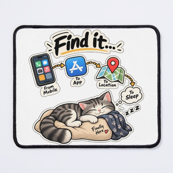Item preview, Find It From Mobile To Location Funny Sleep Cat designed and sold by Genzfirevibes.