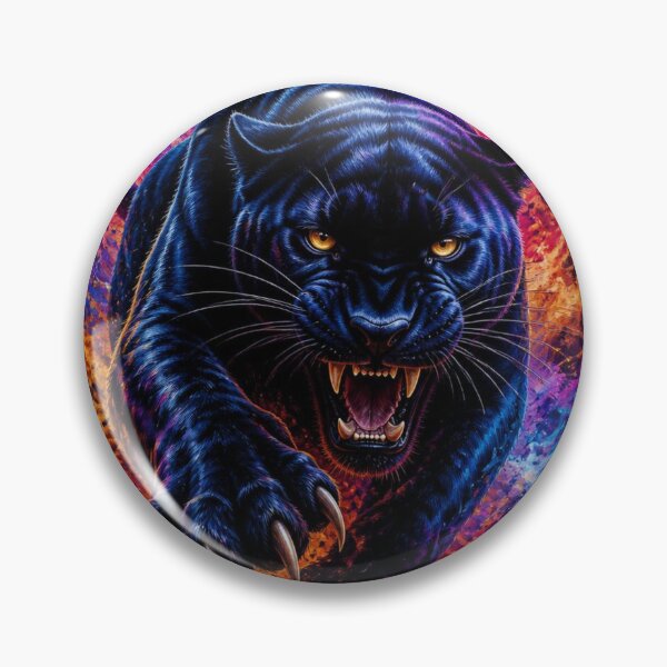 Item preview, Neon Black Panther Colorful Paint Splatter Wild Cat Art designed and sold by AgnesB77.