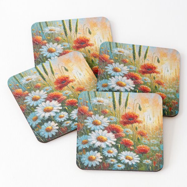 Item preview, Textured oil painting of wildflowers meadow designed and sold by Chi261.