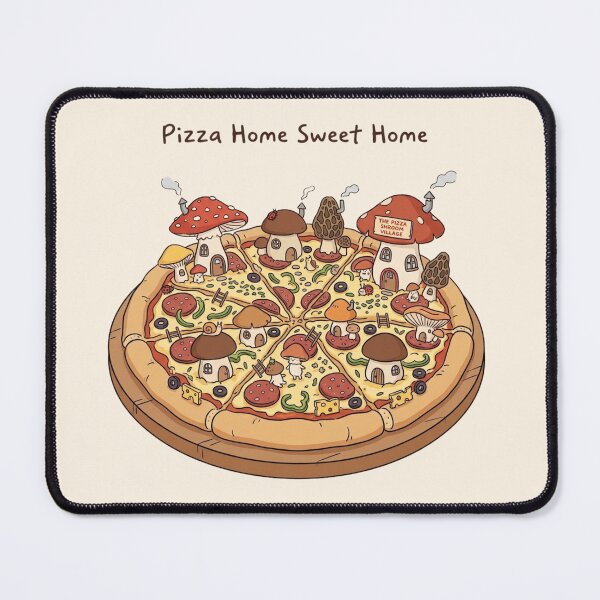 Item preview, Pizza Home Sweet Home Shroom Village Illustration designed and sold by Eathusiast.