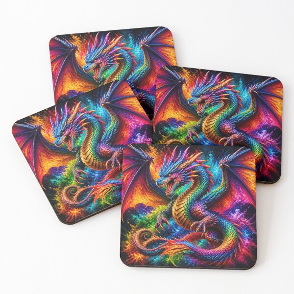 Item preview,  Colorful Rainbow Dragon Vibrant Fantasy Paint Splatter Art designed and sold by AgnesB77.