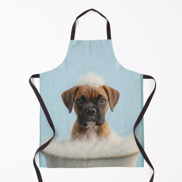Item preview, Baby Boxer Puppy Bubble Bath Cute Nursery Bathroom Wall Art designed and sold by LazyOwlStore.