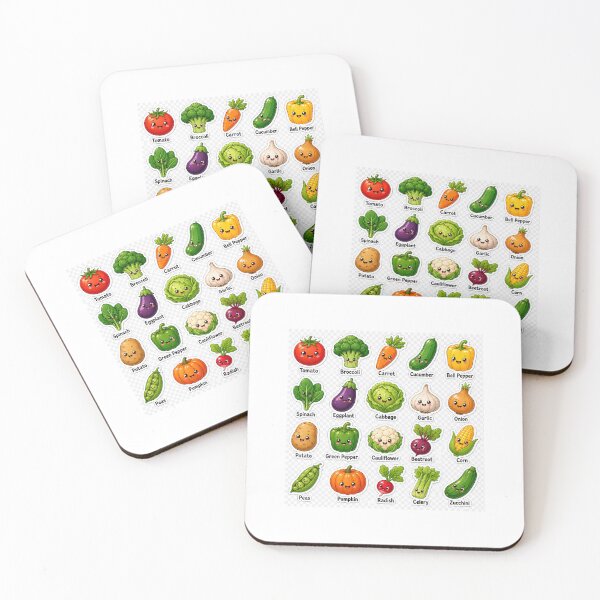 Item preview, Cute Kawaii Vegetable Stickers – Adorable Veggie Names, Healthy Food & Kids Educational Sticker Sheet designed and sold by vinothmech53.