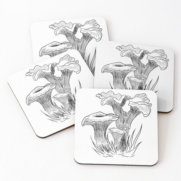 Item preview, Chanterelle Mushroom – Detailed Botanical Line Art designed and sold by SaskiaFranken.