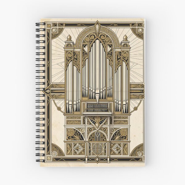 Item preview, Gothic Art Deco Pipe Organ Illustration designed and sold by pinkal.