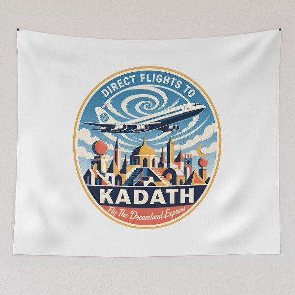 Item preview, Lovecraft Direct Flights to Kadath Travel Badge designed and sold by Fenay Designs.