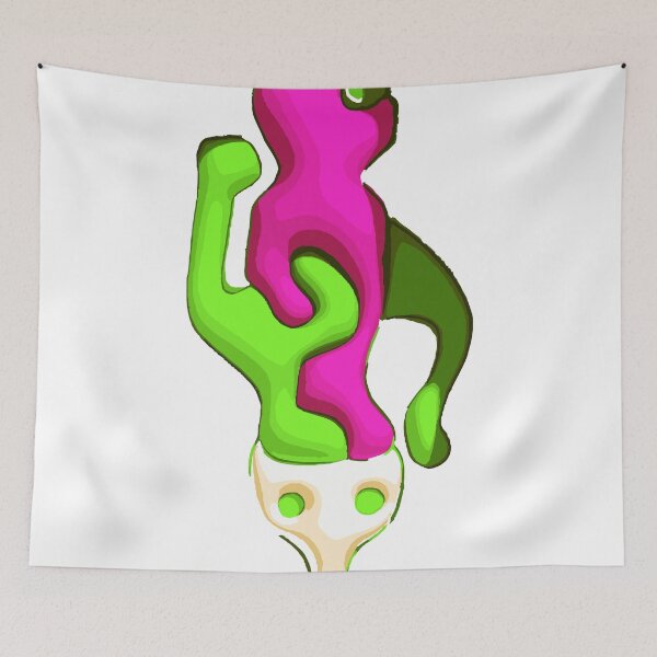 Item preview, Pink Green Abstract Skull Mask designed and sold by Ontologrift.