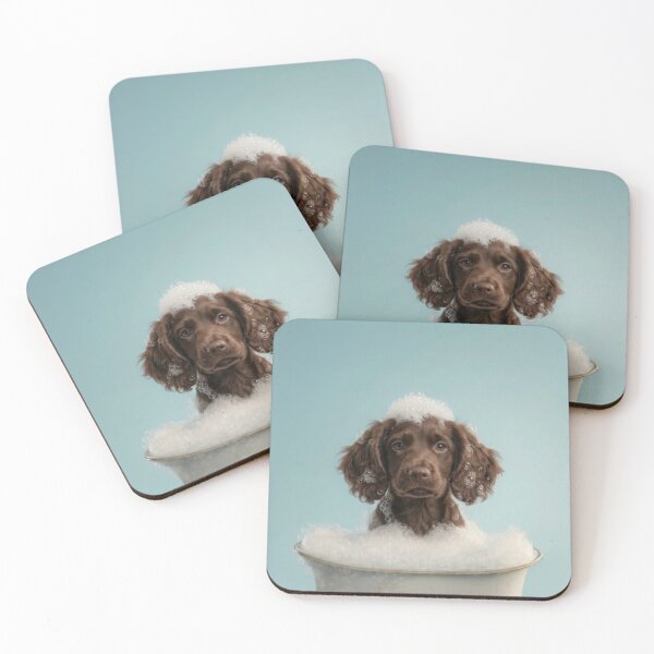 Item preview, Baby Boykin Spaniel Bubble Bath Cute Nursery Bathroom Art designed and sold by LazyOwlStore.