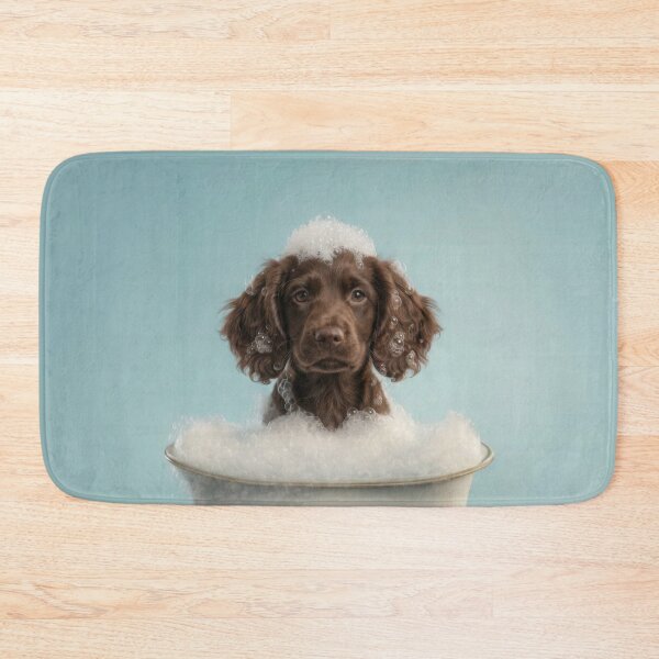 Item preview, Baby Boykin Spaniel Bubble Bath Cute Nursery Bathroom Art designed and sold by LazyOwlStore.