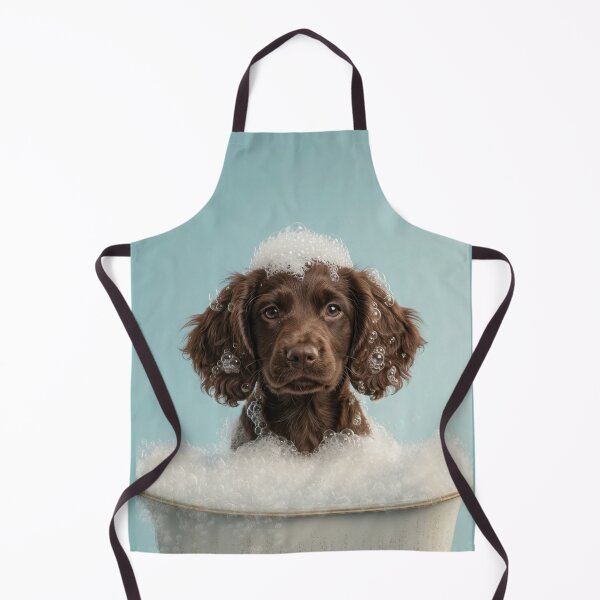 Item preview, Baby Boykin Spaniel Bubble Bath Cute Nursery Bathroom Art designed and sold by LazyOwlStore.
