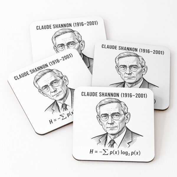 Item preview, Claude Shannon Information Theory Blueprint Engraving designed and sold by Art&Fun.