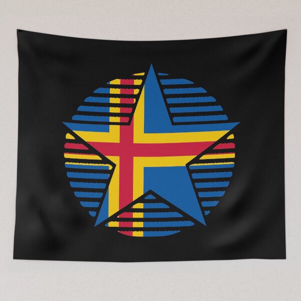 Item preview, Retro Åland Islands Flag Star AX designed and sold by shitpostee.