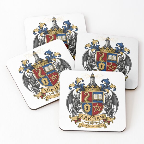 Item preview, Lovecraft Arkham Heraldic Crest with Cthulhu designed and sold by Fenay Designs.