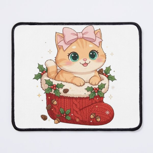Item preview, Cute Cat In Christmas Stocking Holly designed and sold by Moody Vibes Studio.