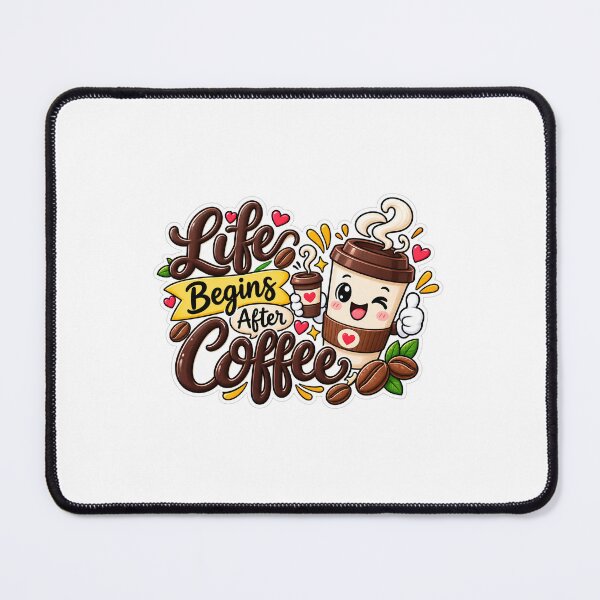 Item preview, Life Begins After Coffee Sticker – Cute Kawaii Coffee Lover Morning Caffeine Design designed and sold by vinothmech53.