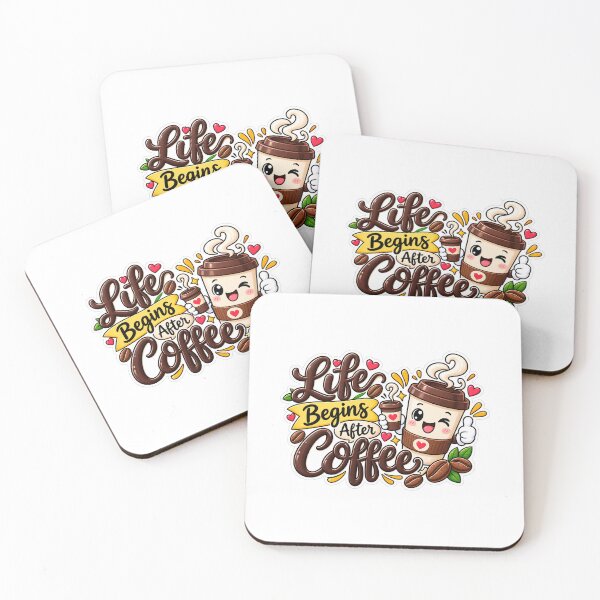 Item preview, Life Begins After Coffee Sticker – Cute Kawaii Coffee Lover Morning Caffeine Design designed and sold by vinothmech53.