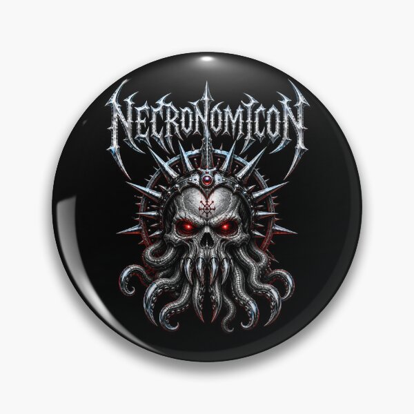 Item preview, Lovecraft Necronomicon Chrome Cthulhu Skull designed and sold by Fenay Designs.