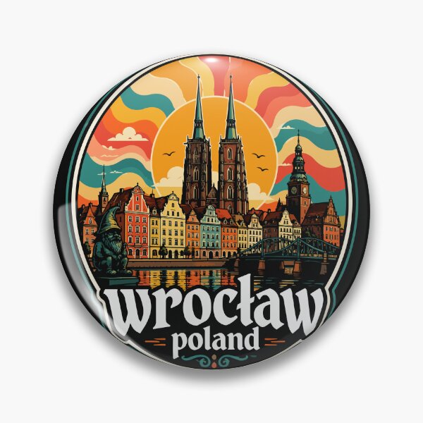 Item preview, Wroclaw Poland Travel Trippy Art Retro designed and sold by TomFrontierArt.