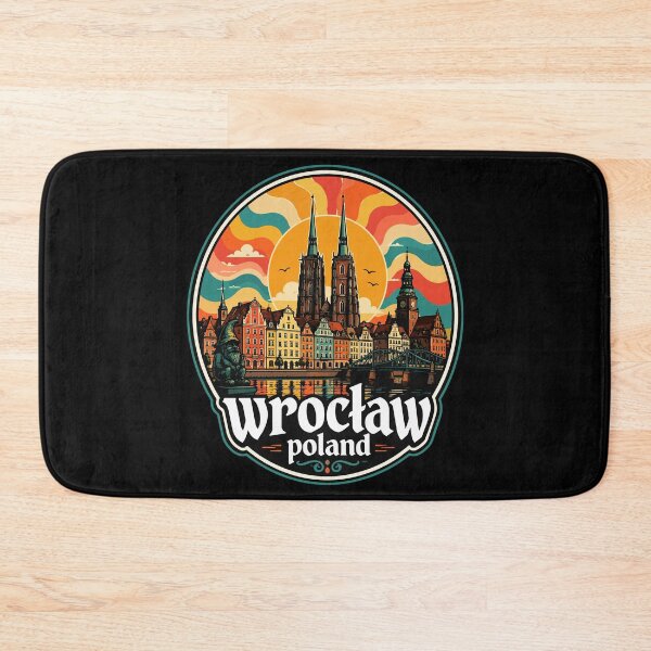 Item preview, Wroclaw Poland Travel Trippy Art Retro designed and sold by TomFrontierArt.