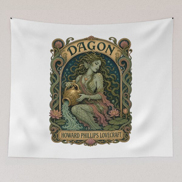 Item preview, Lovecraft Dagon Art Nouveau Sea Goddess designed and sold by Fenay Designs.