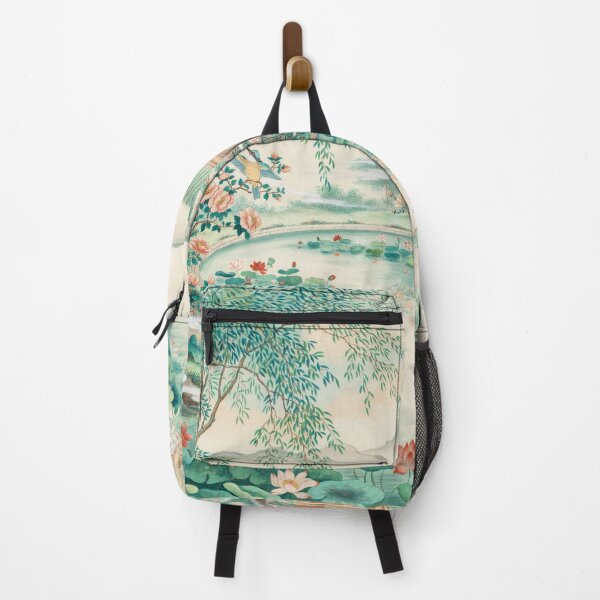 Item preview, Lotus Pavilion Garden – Elegant Chinoiserie Lotus Pond Wall Art, Vintage Asian Garden Decor designed and sold by Tamas Das.