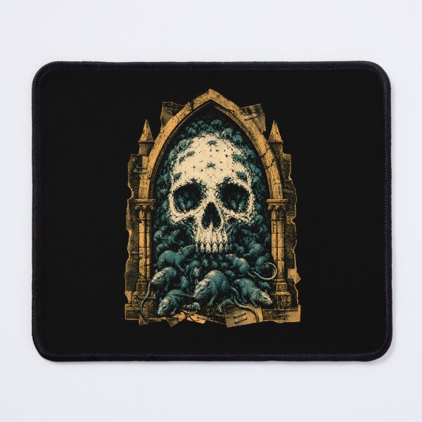Item preview, Lovecraft Rats Form a Skull in a Gothic Arch designed and sold by Fenay Designs.