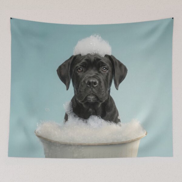 Item preview, Baby Cane Corso Bubble Bath Cute Nursery Bathroom Wall Art designed and sold by LazyOwlStore.
