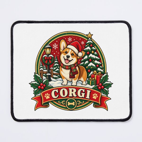 Item preview, Corgi Christmas Shirt – Retro Snowy Pine Badge Design designed and sold by Globalcitytees.