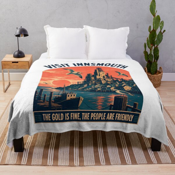 Item preview, Lovecraft Visit Innsmouth Sunset Travel Poster designed and sold by Fenay Designs.