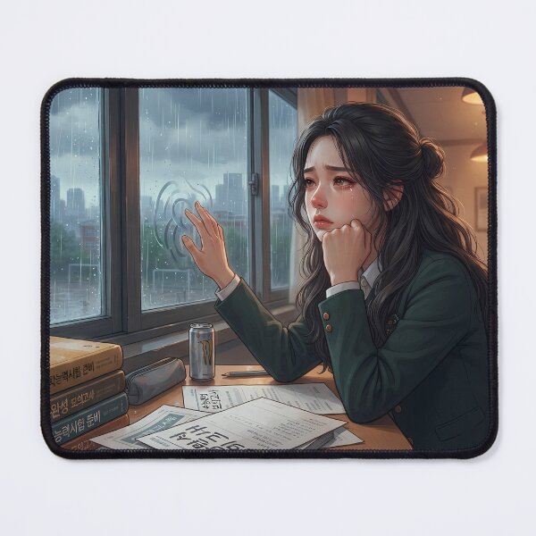 Item preview, Rainy Day High School Senior Classroom: Moody Exam Stress & Youth Aesthetic, Lo-Fi Melancholy designed and sold by SOOstudio73.