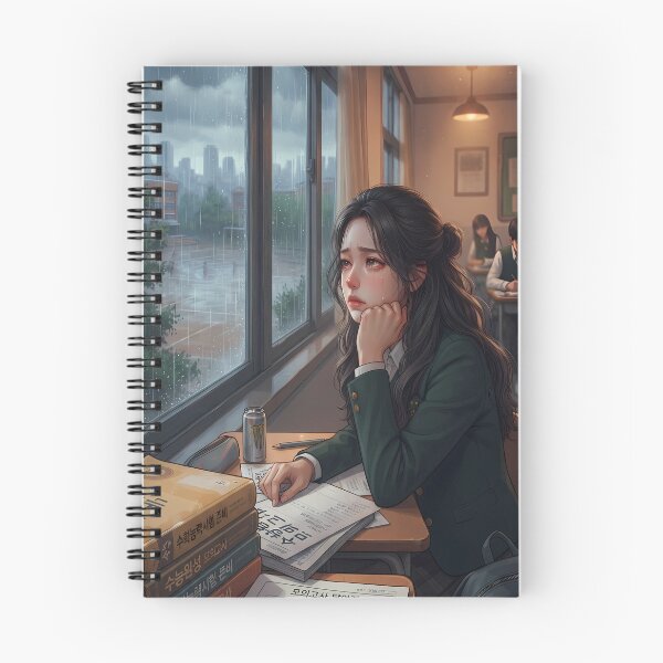Item preview, Rainy Day High School Senior Classroom: Moody Exam Stress & Youth Aesthetic, Lo-Fi Melancholy designed and sold by SOOstudio73.