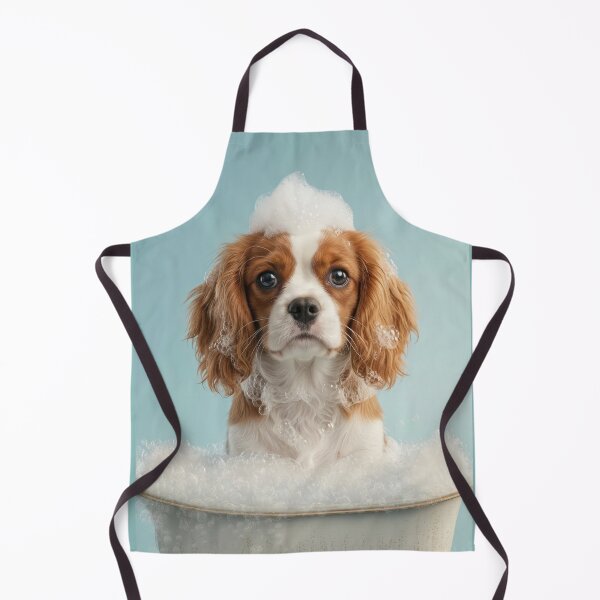Item preview, Baby Cavalier King Charles Bubble Bath Nursery Bathroom Art designed and sold by LazyOwlStore.