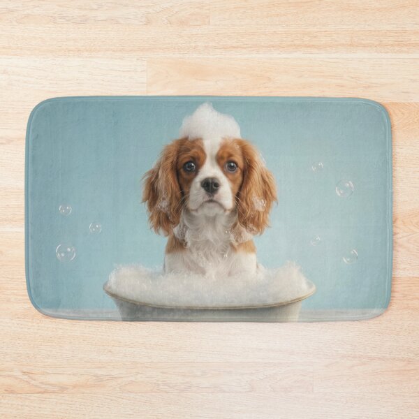 Item preview, Baby Cavalier King Charles Bubble Bath Nursery Bathroom Art designed and sold by LazyOwlStore.