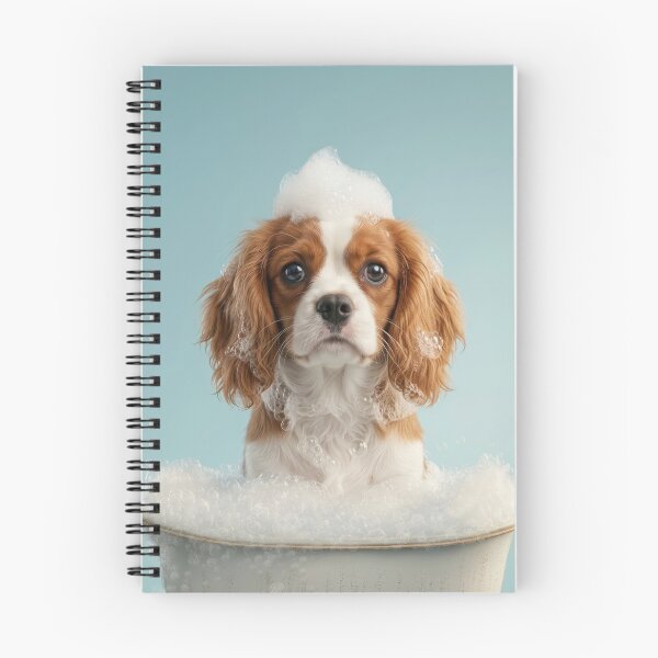 Item preview, Baby Cavalier King Charles Bubble Bath Nursery Bathroom Art designed and sold by LazyOwlStore.
