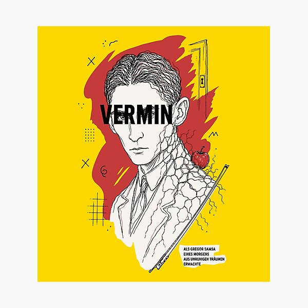 Item preview, Franz Kafka Vermin Literary Portrait designed and sold by Cult Archive.