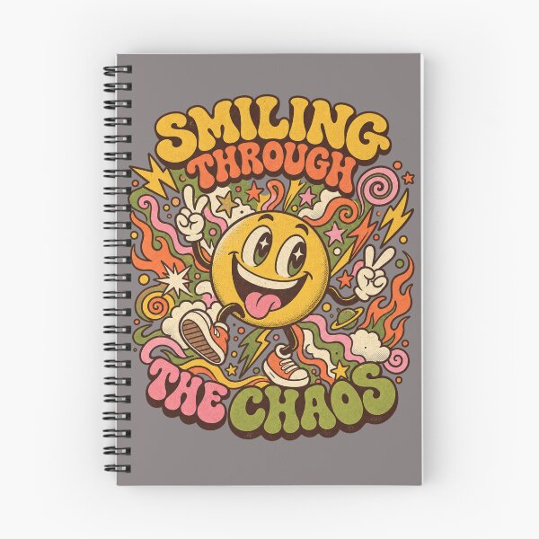 Item preview, Smiling Through the Chaos Retro Smiley Tee designed and sold by Golden Era Studio.