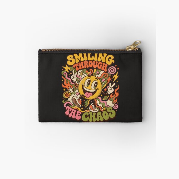 Item preview, Smiling Through the Chaos Retro Smiley Tee designed and sold by Golden Era Studio.