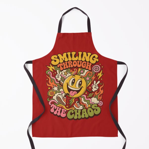 Item preview, Smiling Through the Chaos Retro Smiley Tee designed and sold by Golden Era Studio.