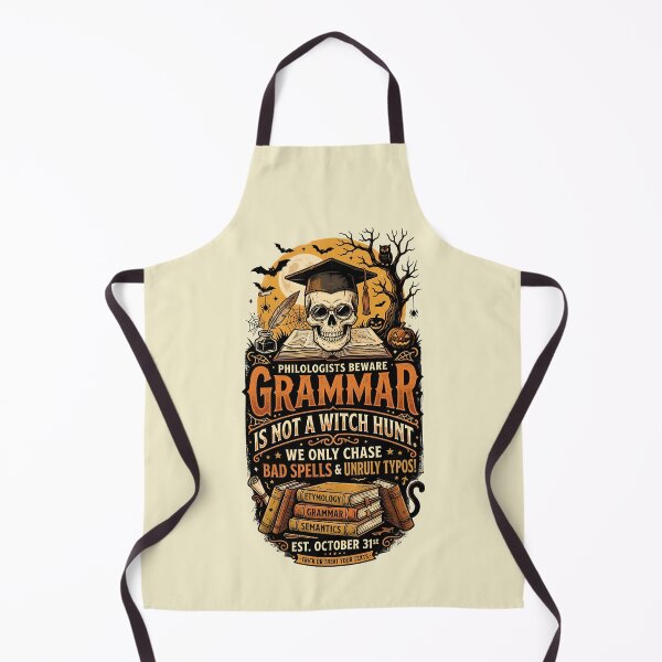 Aperçu de l'œuvre La grammaire n'est pas une chasse aux sorcières - Halloween pour les philologues créée et vendue par ParadoxParadox.