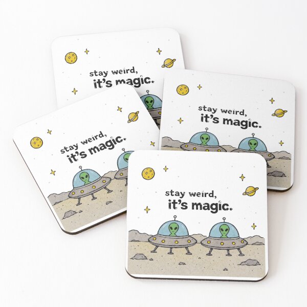Item preview, Stay Weird Alien UFO Space Quote designed and sold by MonkiFlipp.